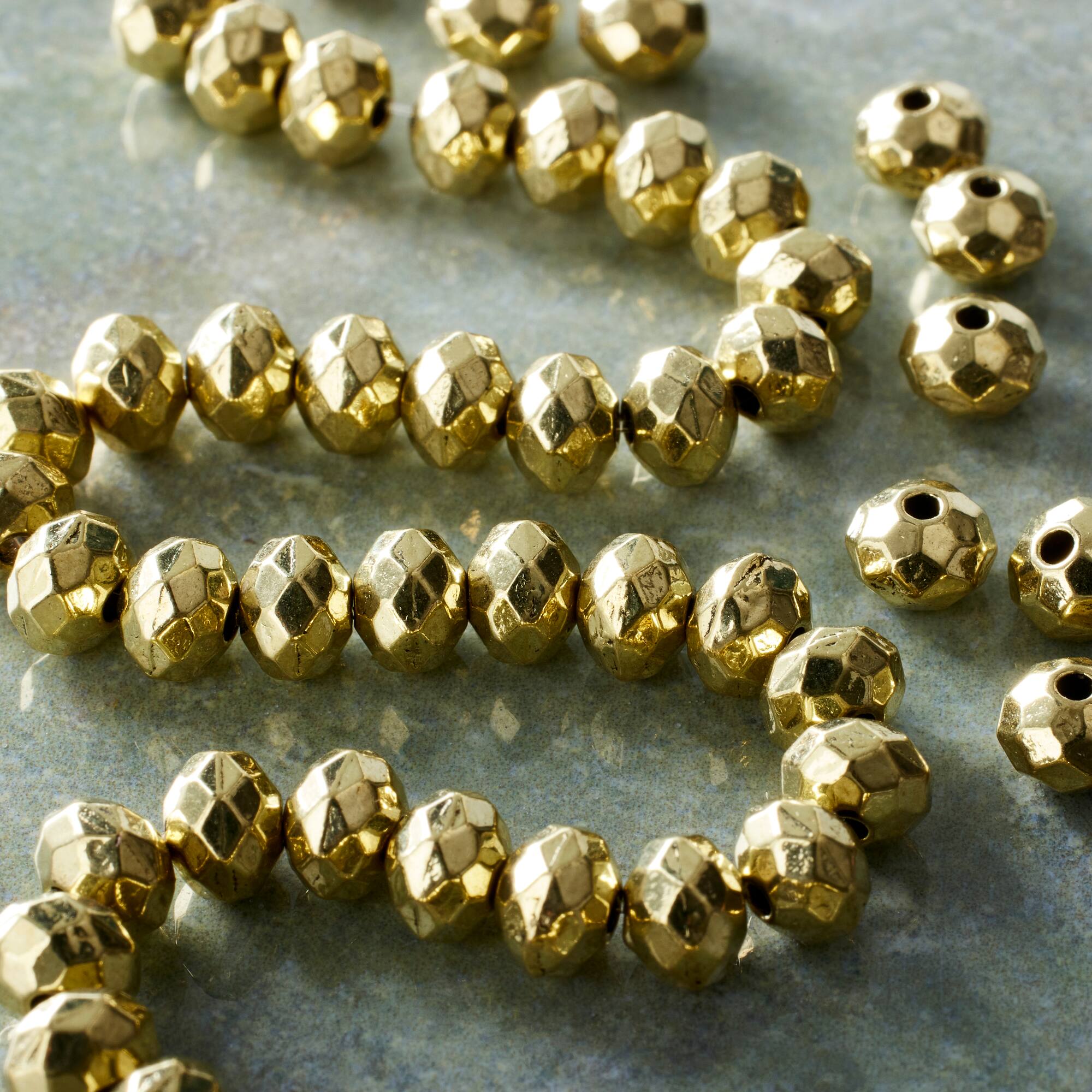 Hamilton Gold Antique Metal Rondelle Beads, 6mm by Bead Landing™